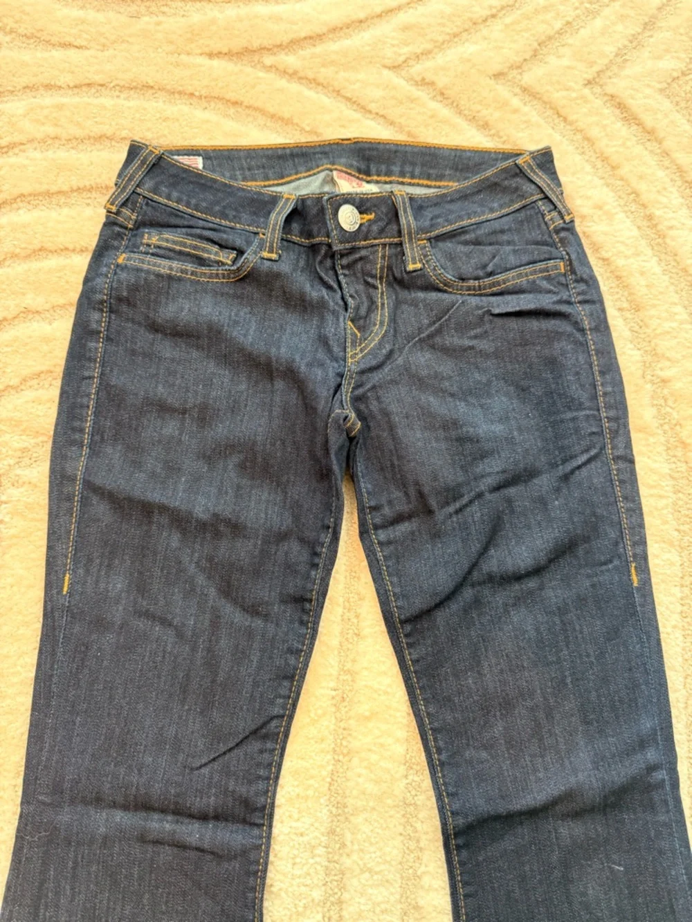 True Religion Dark Indigo Flare Jeans - Picture 3 of 8